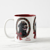 Labradoodle kerstcadeaus tweekleurige koffiemok (Links)