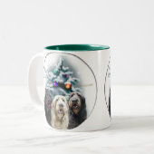 Labradoodle kerstcadeaus tweekleurige koffiemok (Voorkant links)