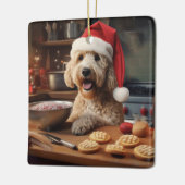 Labradoodle Kerstkoekjes Feestelijke vakantie Keramisch Ornament (Links)