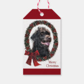 Labradoodle Kerstmis Cadeaulabel (Achterkant)