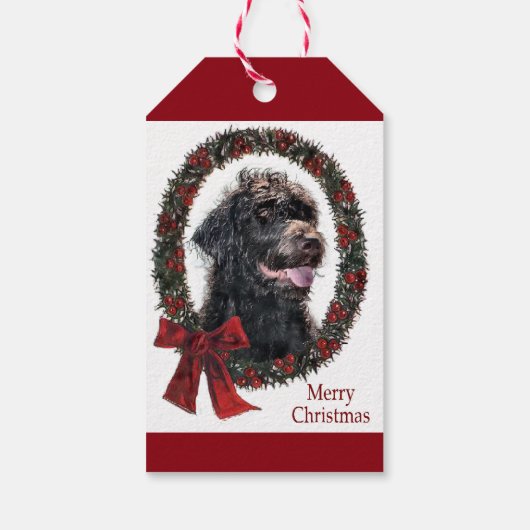 Labradoodle Kerstmis Cadeaulabel (Achterkant)