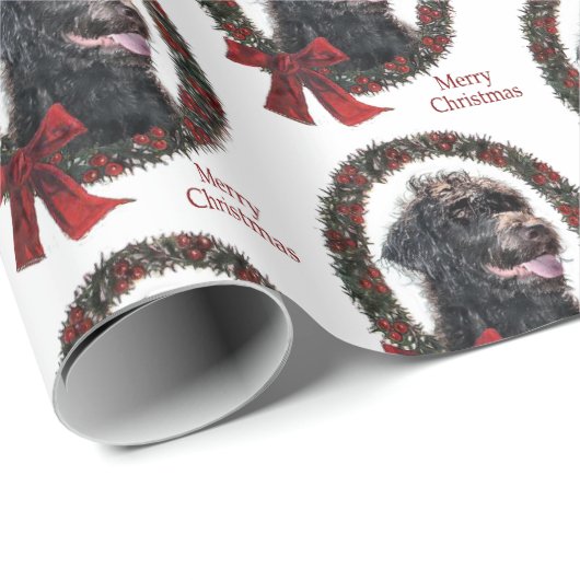 Labradoodle Kerstmis Cadeaupapier (Rol Hoek)