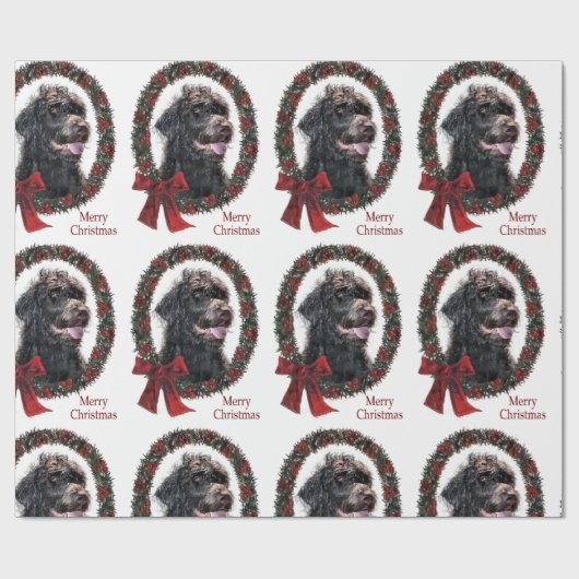Labradoodle Kerstmis Cadeaupapier (Vlak)