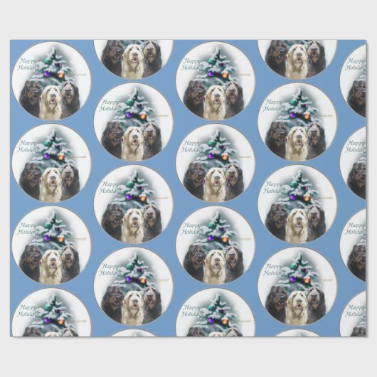 Labradoodle Kerstmis Cadeaupapier (Vlak)