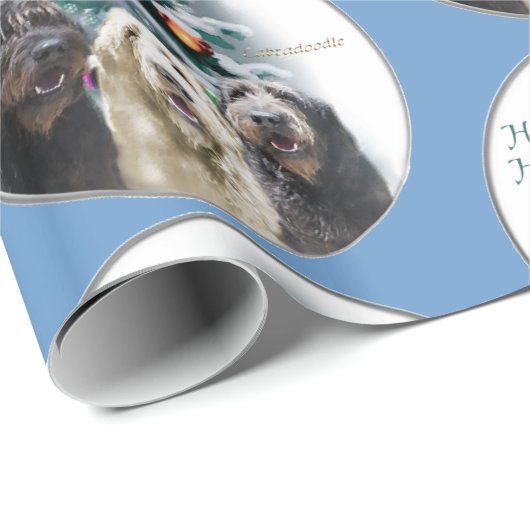 Labradoodle Kerstmis Cadeaupapier (Rol Hoek)