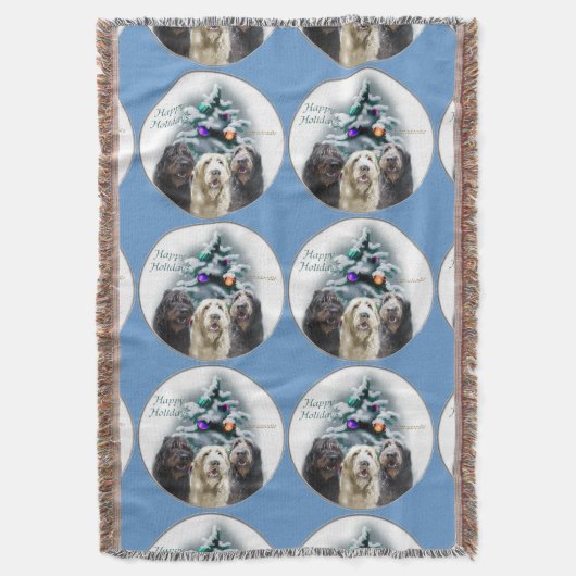 Labradoodle Kerstmis Deken (Voorkant Verticaal)