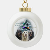 Labradoodle Kerstmis Keramische Bal Ornament (Voorkant)