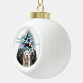 Labradoodle Kerstmis Keramische Bal Ornament (Rechts)
