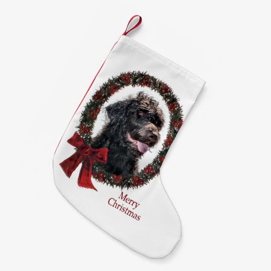 Labradoodle Kerstmis Kleine Kerstsok (Voorkant (Hangend))