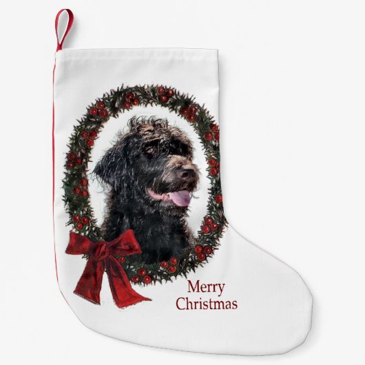 Labradoodle Kerstmis Kleine Kerstsok (Voorkant)