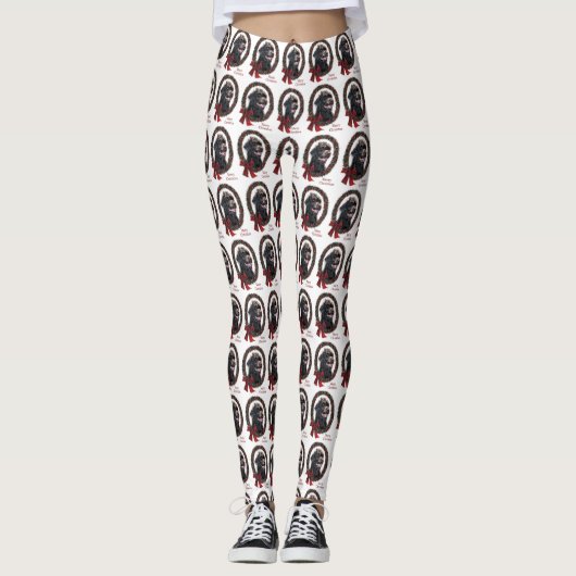Labradoodle Kerstmis Leggings (Voorkant)