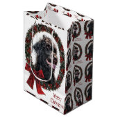 Labradoodle Kerstmis Medium Cadeauzakje (Voorkant Gekanteld)