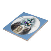 Labradoodle Kerstmis Tegeltje (Zijkant)