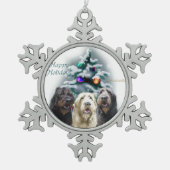 Labradoodle Kerstmis Tin Sneeuwvlok Ornament (Voorkant)