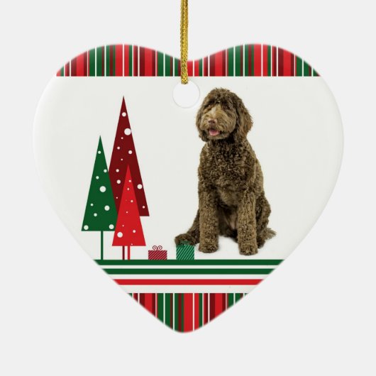 Labradoodle Kerstversiering Keramisch Ornament (Achterkant)
