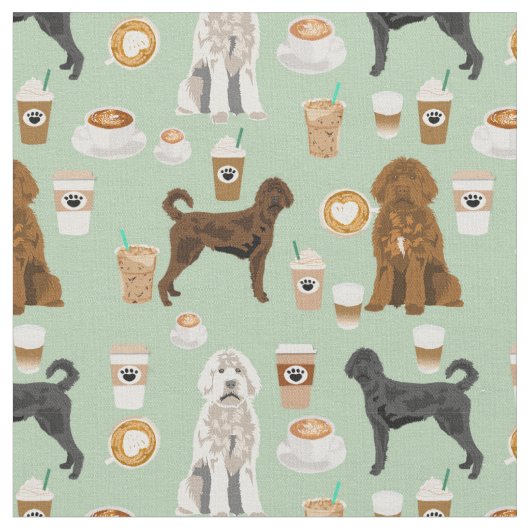 labradoodle koffiemint stof (Close Up)