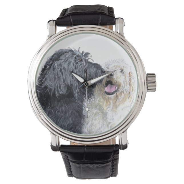 labradoodle kus horloge (Voorkant)
