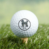 Labradoodle Leuke Hond Silhouet Monogram Grid Golfballen (Insitu Shirt)