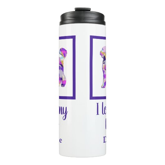 Labradoodle Leuke Hond Silhouet Paarse PY&B Thermosbeker (Voorkant)