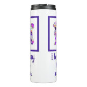 Labradoodle Leuke Hond Silhouet Paarse PY&B Thermosbeker (Achterkant)