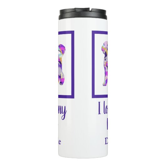 Labradoodle Leuke Hond Silhouet Paarse PY&B Thermosbeker (Achterkant)