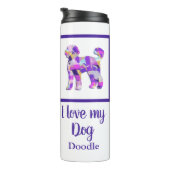 Labradoodle Leuke Hond Silhouet Paarse PY&B Thermosbeker (Geroteerd rechts)