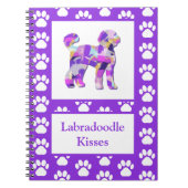 Labradoodle Leuke Hond Silhouet Poot Paarse PY&B Notitieboek (Voorkant)