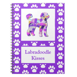 Labradoodle Leuke Hond Silhouet Poot Paarse PY&B Notitieboek