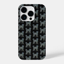 Labradoodle Leuke Hond Silhouet Raster Zwart iPhone 14 Plus Hoesje