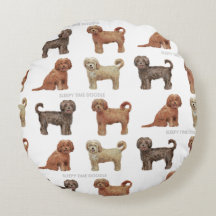 LABRADOODLE LOVE Round Pillow