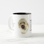 Labradoodle Lovers Gifts Tweekleurige Koffiemok (Voorkant links)
