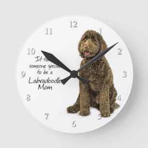Labradoodle Mam Clock Ronde Klok