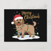 Labradoodle Merry Christmas Funny Xmas Hondenliefh Feestdagenkaart (Voorkant)