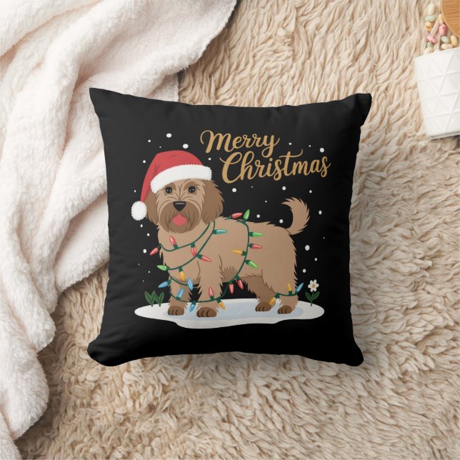 Labradoodle Merry Christmas Funny Xmas Hondenliefh Kussen (Deken)