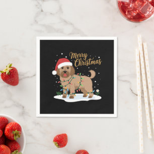 Labradoodle Merry Christmas Funny Xmas Hondenliefh Servet