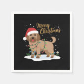 Labradoodle Merry Christmas Funny Xmas Hondenliefh Servet (Voorkant)