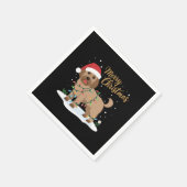 Labradoodle Merry Christmas Funny Xmas Hondenliefh Servet (Hoek)