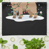 Labradoodle Merry Christmas Funny Xmas Hondenliefh Theedoek (Gevouwen)
