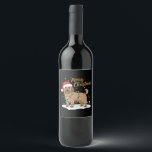 Labradoodle Merry Christmas Funny Xmas Hondenliefh Wijn Etiket<br><div class="desc">Labradoodle Merry Christmas Funny Xmas Hondenliefhebber</div>