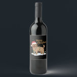 Labradoodle Merry Christmas Funny Xmas Hondenliefh Wijn Etiket<br><div class="desc">Labradoodle Merry Christmas Funny Xmas Hondenliefhebber</div>