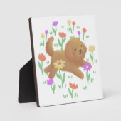 Labradoodle met bloemen illustratie fotoplaat (Voorkant)