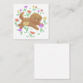 Labradoodle met bloemen illustratie notitiekaartje (Voorkant / Achterkant)
