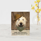 Labradoodle met Cowboy Pet Funny Birthday Kaart (Gele Bloem)