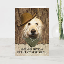 Labradoodle met Cowboy Pet Funny Birthday Kaart
