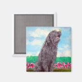 Labradoodle met vlindermagneet magneet (Voorkant / Achterkant)