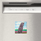 Labradoodle met vlindermagneet magneet (Insitu (Vaatwasser))