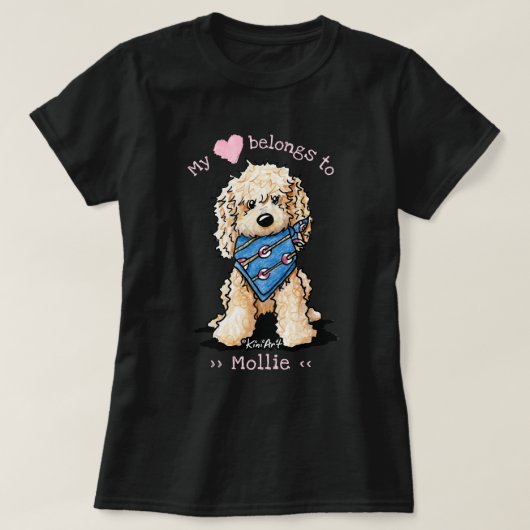 Labradoodle Mijn hart behoort tot T-shirt (Design voorkant)
