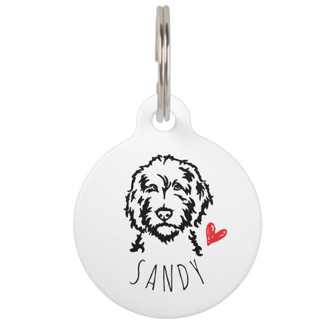 Labradoodle of Goldendoedle Personalized ID Label Huisdierpenning (Voorkant)