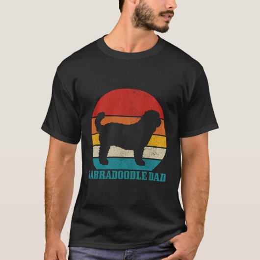Labradoodle Papa  Retro Doodle Hondenbaasje Plezie T-shirt (Voorkant)