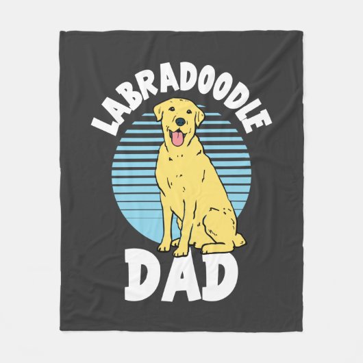 Labradoodle Papa Schattige Lab Dog Gag Fleece Deken (Voorkant)